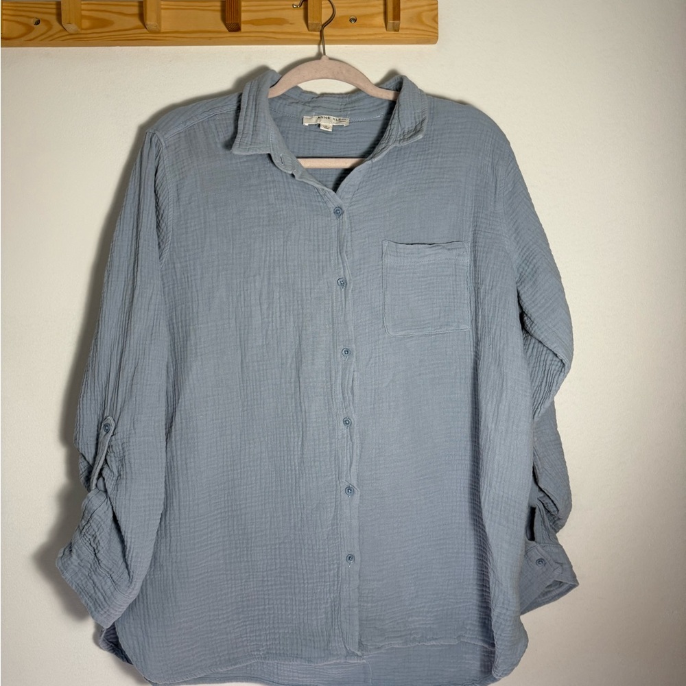 Anne Klein Blue Button Down Shirt